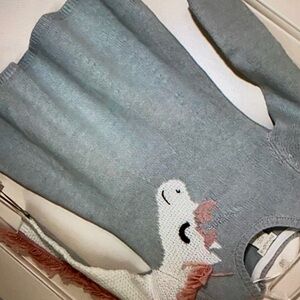 Playful unicorn design long sleeve sweater shirt